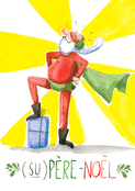 ( Su ) P&egrave;re No&euml;l en cale&ccedil;on d&eacute;cal&eacute;